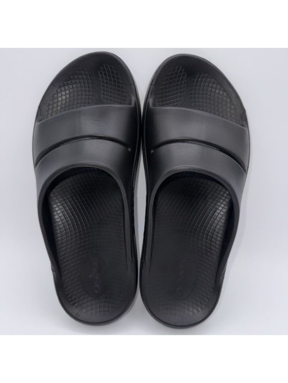 Oofos Ooahh Sandals Men’s 7 Women’s 9 Black Recovery Slip On Comfort Slides - Picture 10 of 10